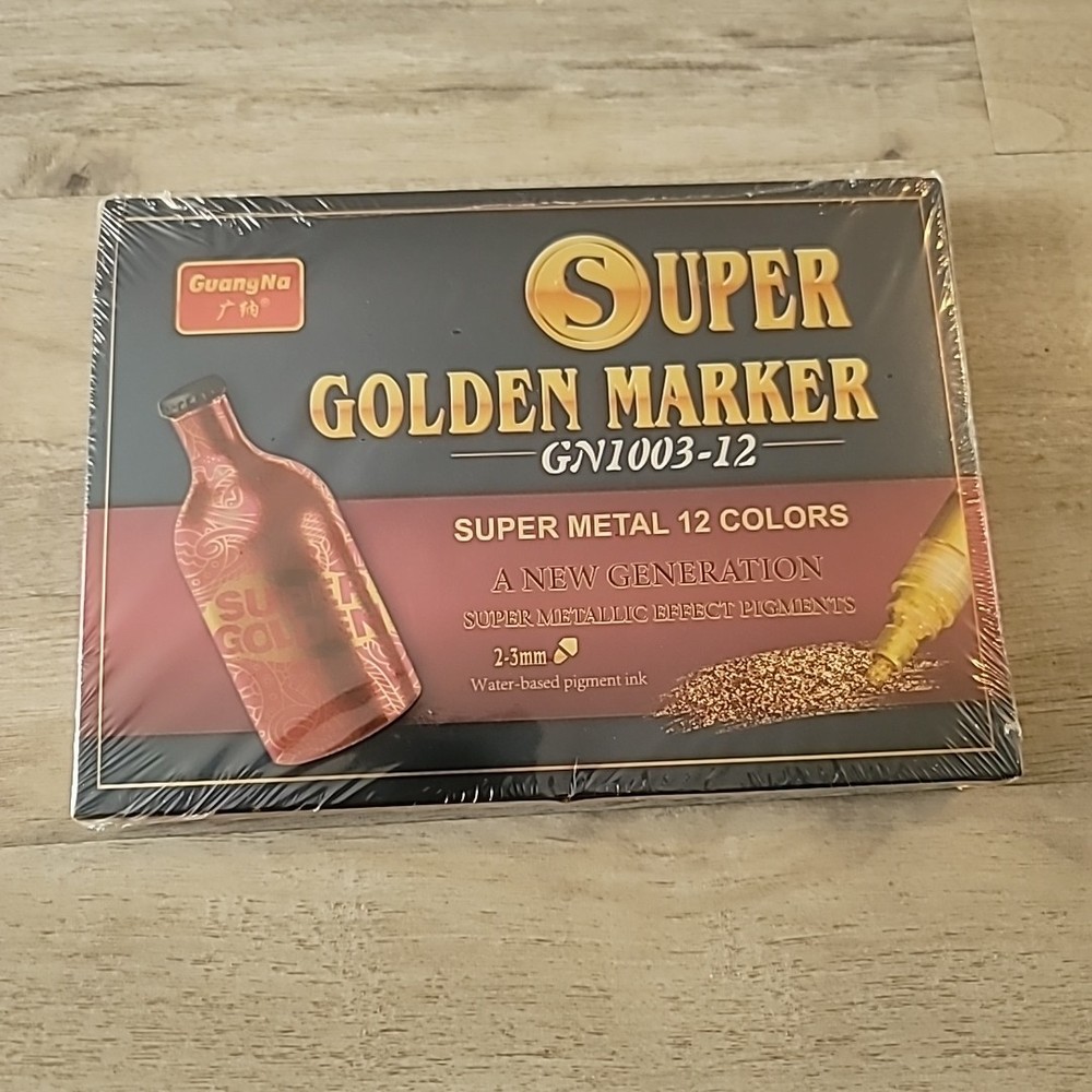 GuangNa Super Golden Marker Super Metal 12 Colors Metallic New Sealded