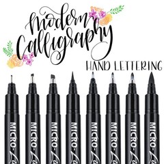8 Pack 8 Sizes Calligraphy Brush Pens Hand Lettering Pen Markers for Drawing