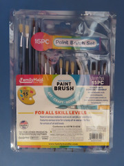 FamilyMaid 15 piece Multi purpose Paint Brushes Variety pack #26194 NEW