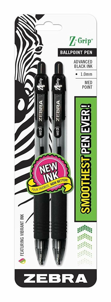 Zebra Z-Grip Retractable Ballpoint Pen, 1.0mm Tip, Choose Color & Pack Size