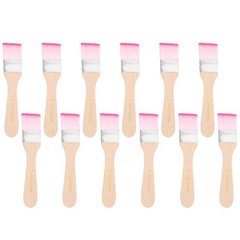 12 Pcs Paint Brush Set, 5.9 in Nylon Bristle Flat Brushes, #5 Red/White