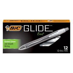 BIC VCGN11-BLK Glide Exact Fine Point Black Ink (0.7mm) Dozen