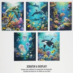 Brea Reese OCEAN WORLD Scratch Art Paper Pad 9″ x 12″ NEW