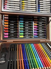 170+ Piece Artist Set: Painting, Drawing, and Sketching in Wood Case New
