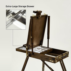 ATWORTH French Easel for Painting: Deluxe Beech Wood Plein Air Easel Stand with