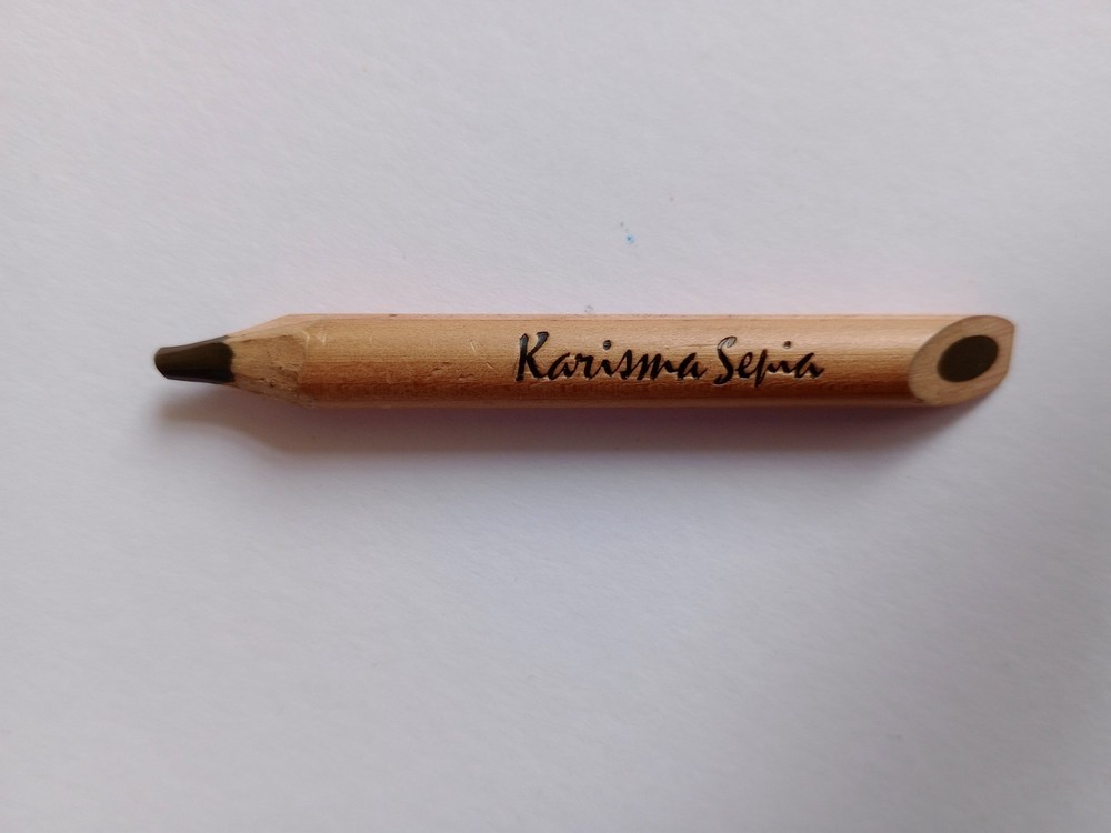 Rare Vintage Unnumbered Karisma Coloured Pencil Stub Used Sepia Karismacolor GC