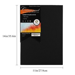 Black Canvases for Painting 11×14 inch, Pack of 14,100% Cotton Acid-, Canvas …