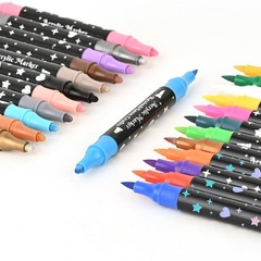 24 PCS Dual Tip Acrylic Marker Paint Pens Set Permanent for Art DIY Project