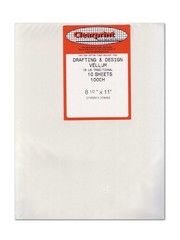 1000H Design Vellum Sheets 100% Cotton 16 lb 8.5×11 Inch Drafting 10 PCS