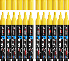 Overseas Yellow Paint Pens Paint Markers – Permanent Acrylic Markers 12 Pack, Wa