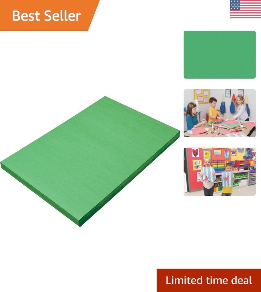 Vibrant Holiday Green Construction Paper Pack – 100 Sheets for Art and Crafts