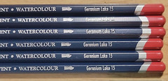Derwent Watercolour Pencils Set of 6 Geranium Lake Color (Red) Made in UK – NEW