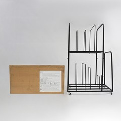 2 Tier Art Canvas Storage Rack with 4 Wheels Display Stand for Painting Board