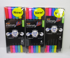 BIC INTENSITY DUAL TIP MARKERS 6 ASSORTED COLORS BOXED (LOT OF 3)