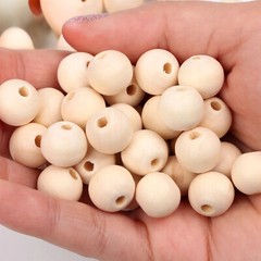 Wooden Balls ,Natural Round Untreated Plain Bead With Hole 25 30 35 40 50 60mm