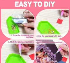 Hello Kitty 5D Diamond Painting Kits for Kids Adults with Frame, 6.7 inches ■