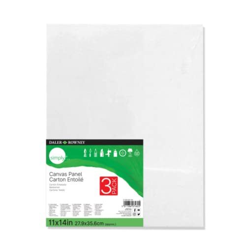 Daler-Rowney Simply Canvas Panel inches, 3 Pack – Artist Canvas for Oil, 11×14