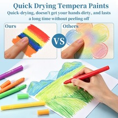 6 Pcs Tempera Paint Sticks, Long Paint Markers, Rose Red