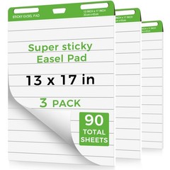 Sticky Mini Easel Pads 13×17 Inches 3 Pack Anchor Chart Paper 30 Sheets