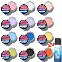 Craftinger 12-Sets Acrylic Colours with 15ml Varnish | Each 15ml