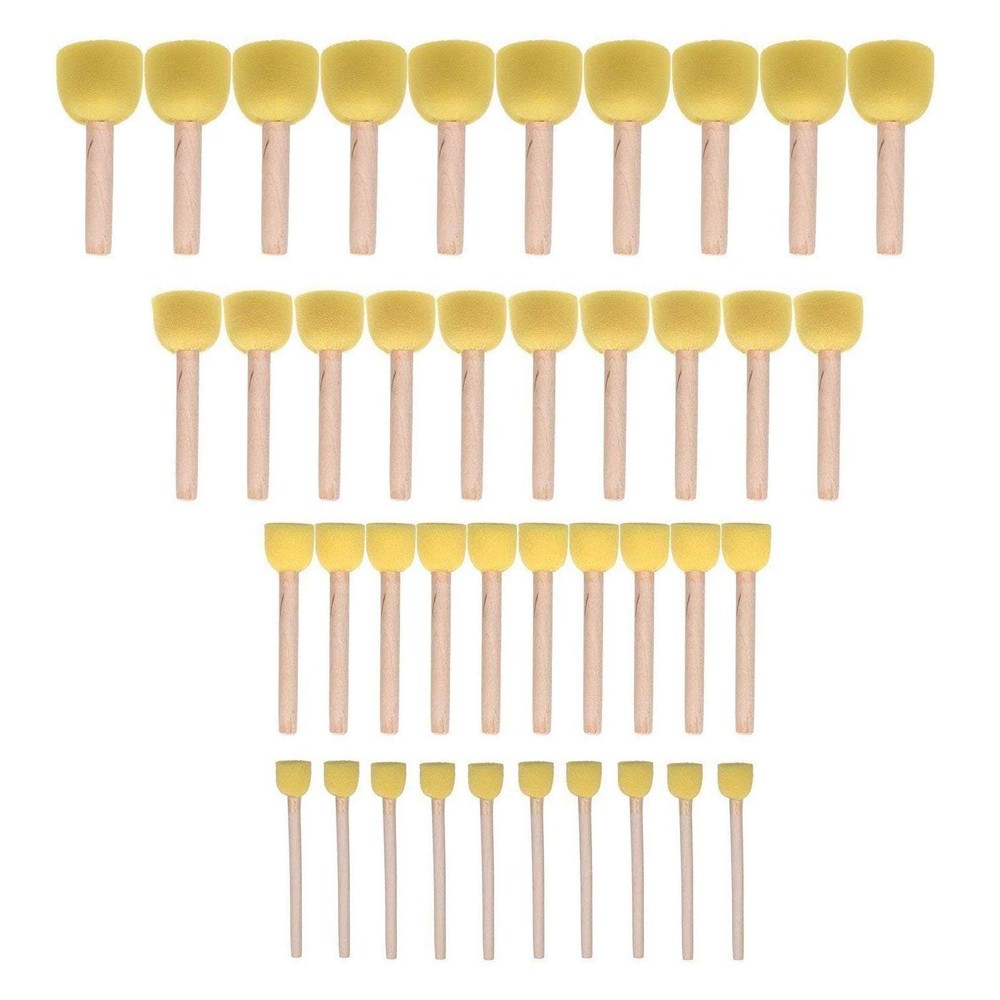 40-Pieces Assorted Size Round Sponges Brush Set, Paint Tools for Kids