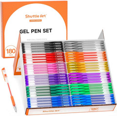 180 Pack Gel Pens Set – 12 Assorted Colors for Coloring, Drawing, Doodling, Craf