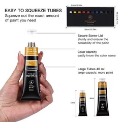 Artist Oil Paint Set 10 Colors, 40ml Large Capacity Tubes Oil Color Paint for…