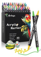 Acrylic Paint Markers 60 Colours Dual Tip Fine & Dot – Multi-Surface DIY Crafts