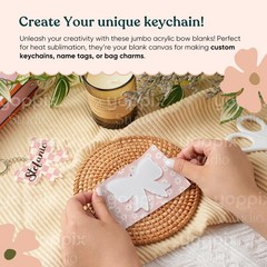 10 Pcs Sublimation Bow Blanks, Sublimation Acrylic Bow Blanks Keychain for He…