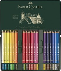 Polychromous Colored Pencil Set In Metal Tin 60pc