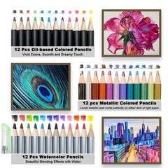 72 Pack Drawing Sketching Set with 8×11 Sketchbook | Pro Art Supplies Kit for…