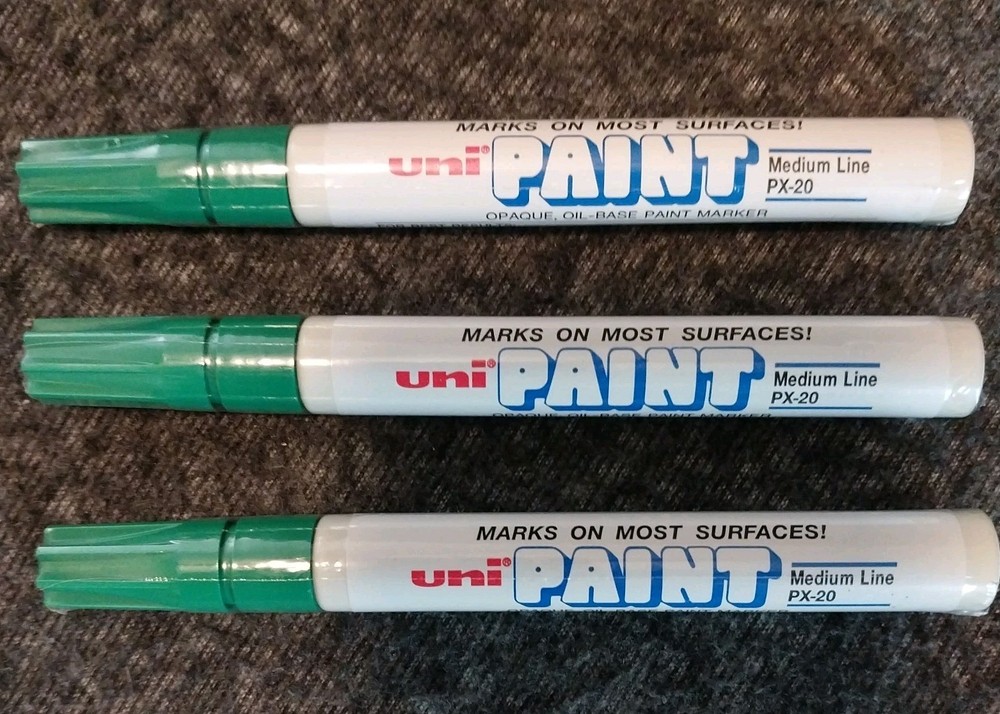 Uni-Paint Oil Based Paint Marker Lot of 3 Green PX-20 Medium Line