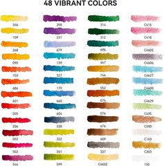 MeiLiang 48-Color Watercolor Paint Set with Brush – Vibrant & Non-Toxic Art Gift