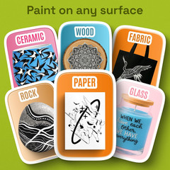Acrylic Paint Pens – Dual Tip Markers – Brush & Fine Tip Paint Pens for Calligra