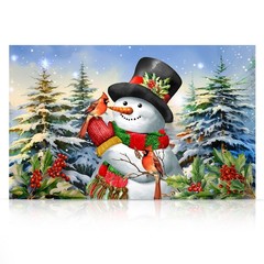 Briarwood Lane Winter Canvas Art 24×16 Winter Friends Snowman For Winter Large