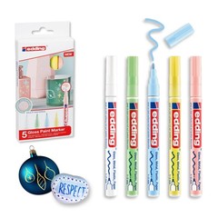 edding 751 gloss paint marker set – white, yellow, green, rose, blue (pastel)…