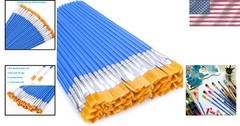 Versatile 50 Pcs Flat Paint Brushes for Acrylic & Watercolor – Ideal for Crafts