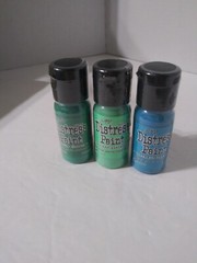 Tim Holtz Distress Paint  Mermaid Lagoon, Lucky Clover, Cracked Pistachio