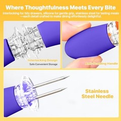 Corn on the Cob Holders Set with Interlocking Design & Storage Case, Silicone
