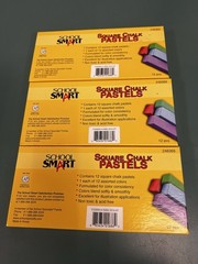 School Smart Square Chalk Pastels 12 Pack New
