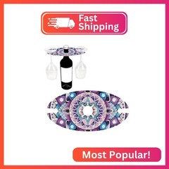 antor Mandala Style Diamond Painting Wine Glass Rack, DIY 5D Rhinestone Diamond