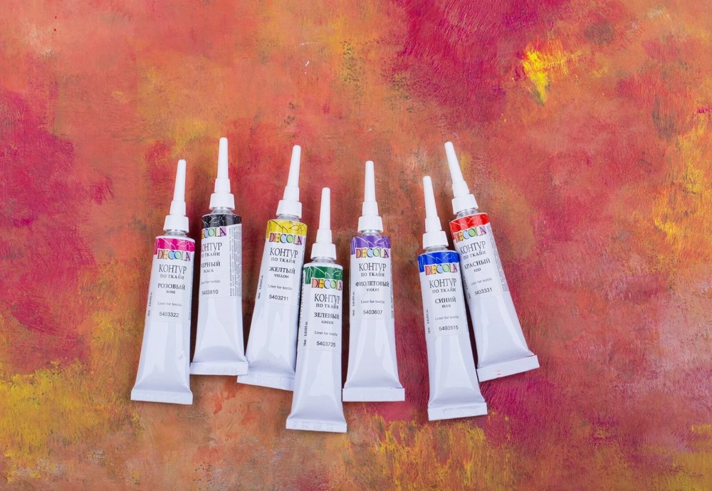 Acrylic Paint LINER for Textile DECOLA® Extra Fine 18ml/0.6 US fl.oz RUSSIA