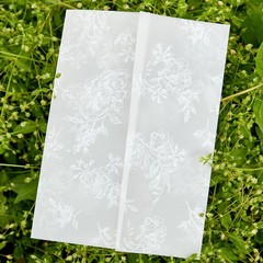 60 PCS PreFolded Vellum Jackets 5×7 White Floral Translucent Sleeve Wraps