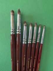 L5005-Langnickel Royal Sable Short Handle Short Round Paint Brush- Size 6