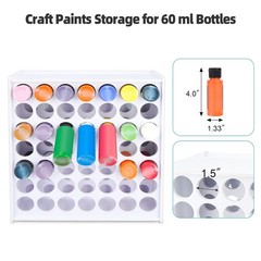49 Holes Craft Paint Organizer Vertical Acrylic Storage Rack For 2Oz Bottles