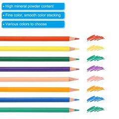 Lemon Yellow Colored Pencils Set, 20 Pcs Oil Color Pencils