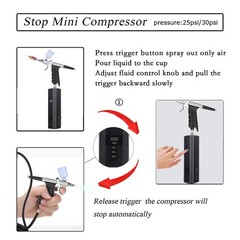 I-BEAUTEE 27PSI Airbrush Kit, Rechargeable Cordless Airbrush Compressor, Dual Ac