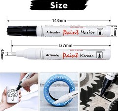 Artistic 2 Pack Oil-Based Permanent Paint Pens – Black & White for Creative Use