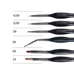6x Oil Watercolor Acrylic Paint Brush Fine Detail Brush for Art Student Teacher