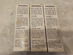 Set of 3 Speedball Water Soluble Block Printing Ink Black Blue & Red Read